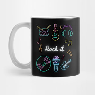 colorful cute music instruments anime rock it international music day music lover design Mug